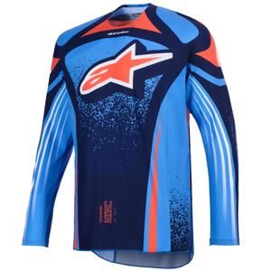 Motokros dres Alpinestars Techstar Nomur temno modro-oranžno-modro