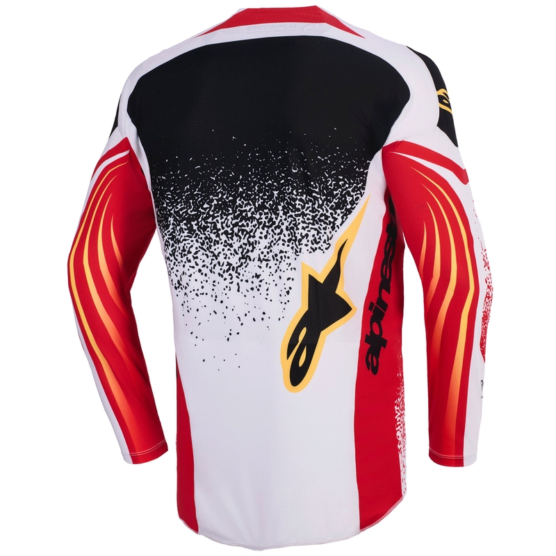 Motokros dres Alpinestars Techstar Nomur svetlo sivo-rdeče-črno-rumen