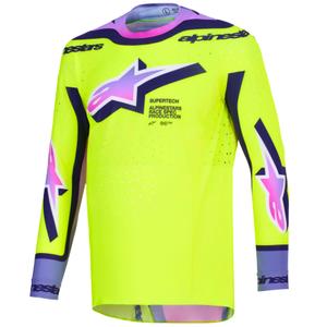 Motokros dres Alpinestars Supertech Vista fluo rumeno-vijolično-črn