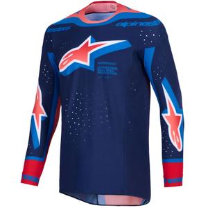 Motokros dres Alpinestars Supertech Vista temno modro-koralno-kobaltno