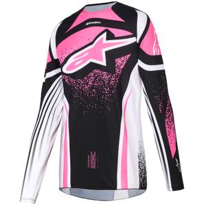 Ženski motokros dres Alpinestars Stella Techstar Nomur črno-belo-roza