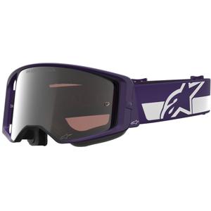 Motokros očala Alpinestars Supertech Vision Hunta96 XXV vijolično-bela z zrcalno srebrnim pleksi steklom
