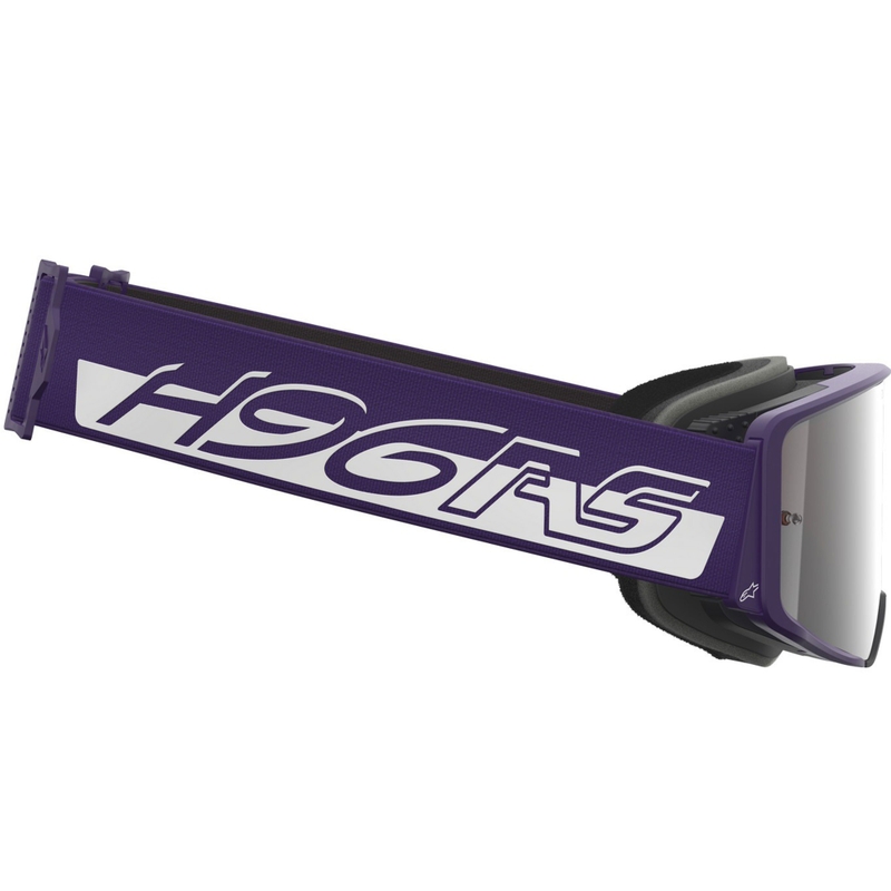 Motokros očala Alpinestars Supertech Vision Hunta96 XXV vijolično-bela z zrcalno srebrnim pleksi steklom