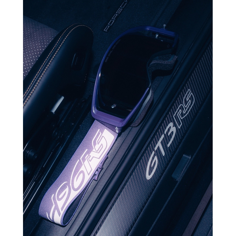 Motokros očala Alpinestars Supertech Vision Hunta96 XXV vijolično-bela z zrcalno srebrnim pleksi steklom