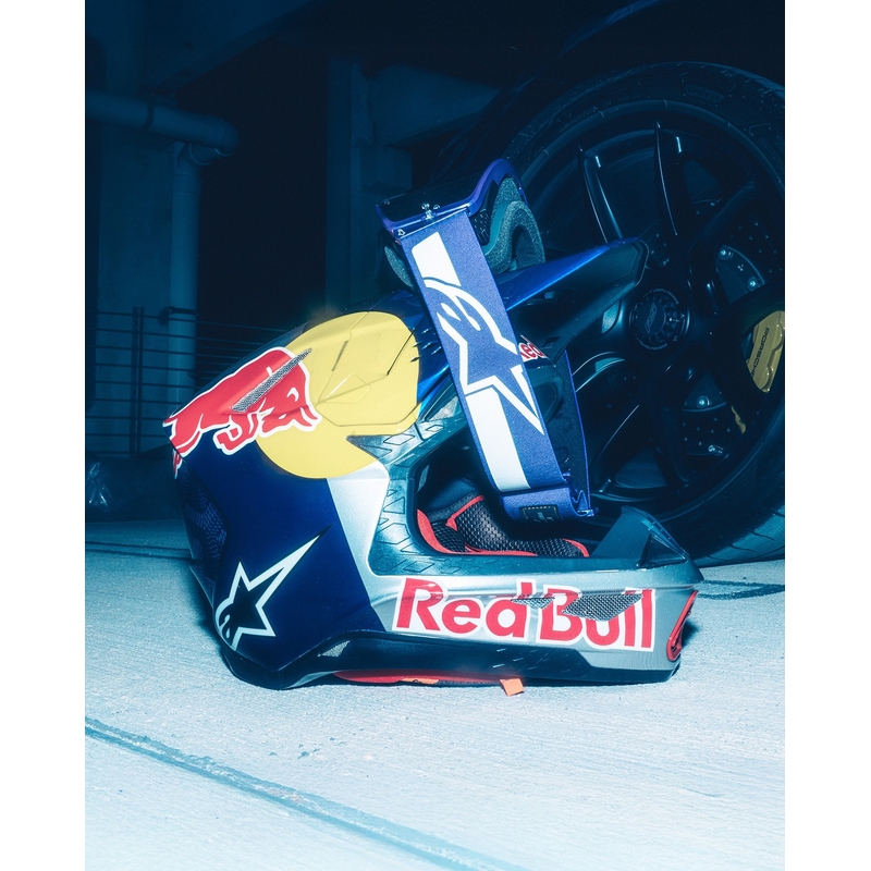 Motokros očala Alpinestars Supertech Vision Hunta96 XXV vijolično-bela z zrcalno srebrnim pleksi steklom