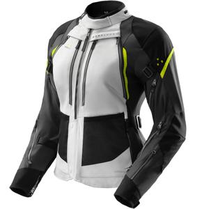 Ženska motoristična jakna Rebelhorn Hardy 3.0 črno-sivo-fluo rumena