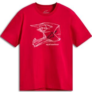 Majica Alpinestars MX čelada CSF rdeča