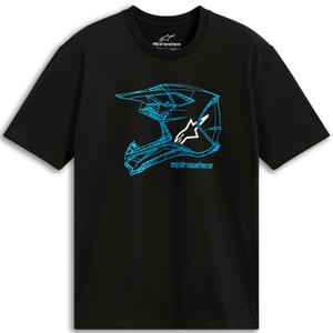 Majica s kratkimi rokavi Alpinestars MX čelada CSF črno-modra