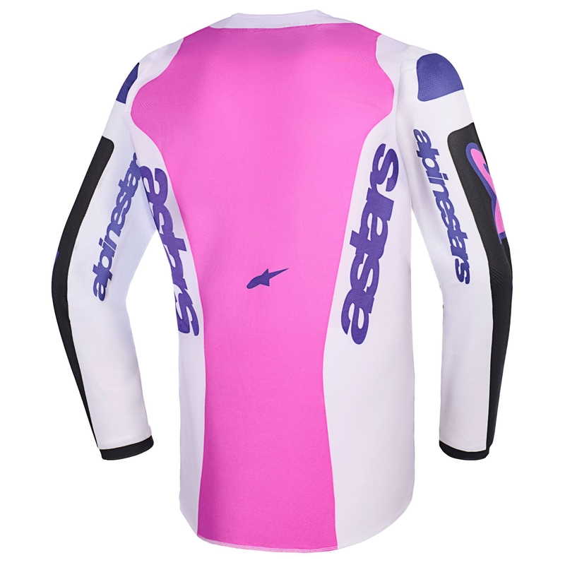 Otroški motokros dres Alpinestars Fluid Grid črno-svetlo sivo-vijoličen