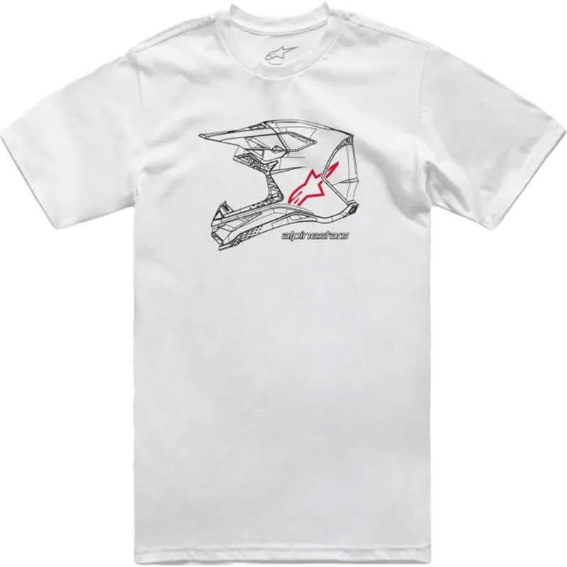 Majica Alpinestars MX čelada CSF bela