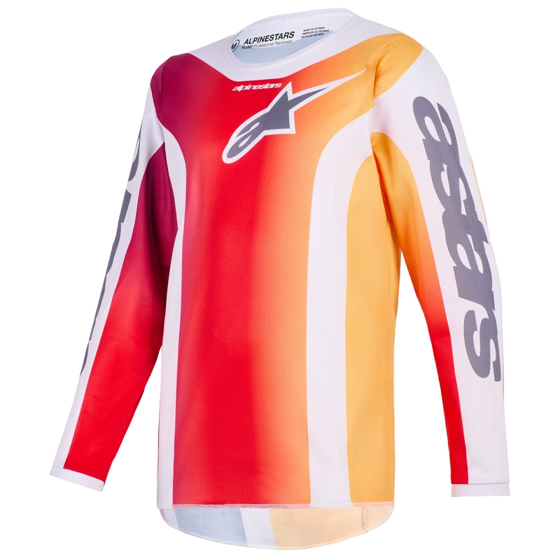 Otroški motokros dres Alpinestars Fluid Portl rdeče-oranžno-svetlo sivo