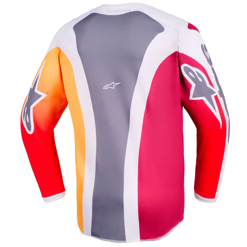Otroški motokros dres Alpinestars Fluid Portl rdeče-oranžno-svetlo sivo