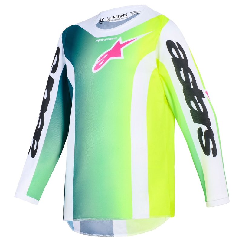 Otroški motokros dres Alpinestars Fluid Portl zeleno-belo-črn