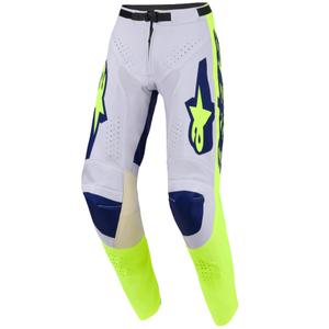Motokros hlače Alpinestars Racer Air Riway svetlo sivo-fluo rumeno-modre