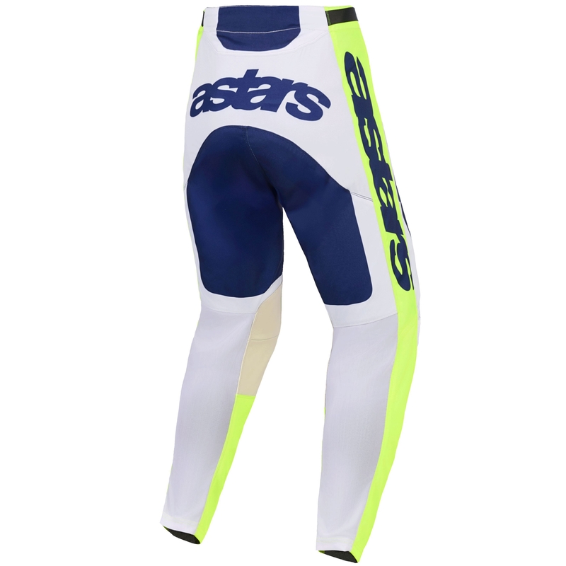 Motokros hlače Alpinestars Racer Air Riway svetlo sivo-fluo rumeno-modre
