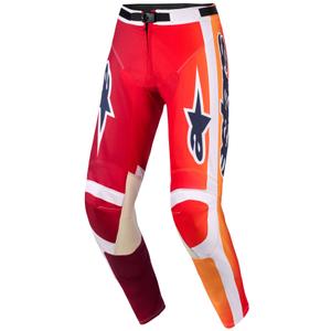 Motokros hlače Alpinestars Racer Portl rdeče-oranžne-svetlo sive