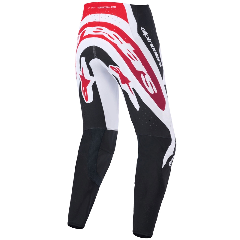 Motokros hlače Alpinestars Supertech Pro Vista črno-rdeče-bele