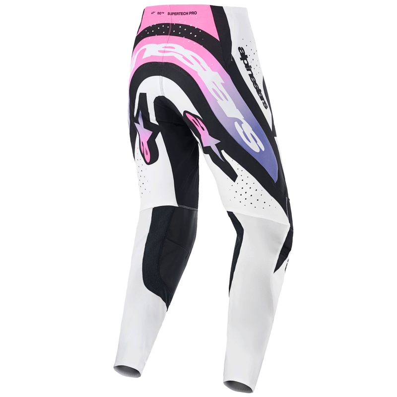 Alpinestars Supertech Pro Vista motokros hlače belo-vijolično-črne