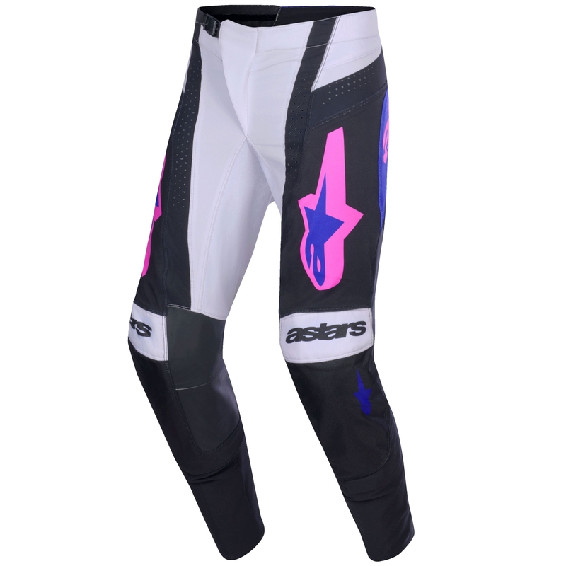 Motokros hlače Alpinestars Techstar Knif črno-svetlo sivo-vijolične