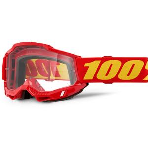 Motokros očala 100% Accuri 2 rdeča s prozornim pleksi steklom