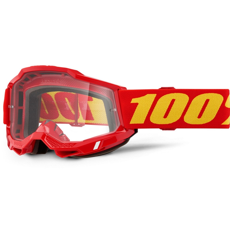 Motokros očala 100% Accuri 2 rdeča s prozornim pleksi steklom