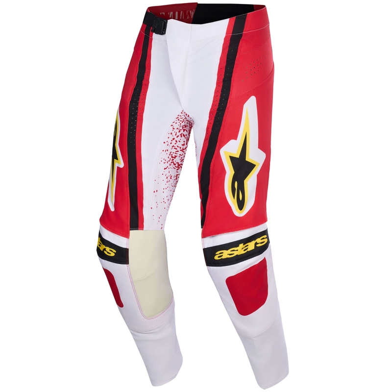 Motokros hlače Alpinestars Techstar Nomur svetlo sivo-rdeče-črno-rumene