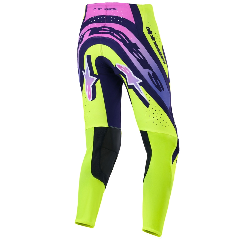 Alpinestars Supertech Vista motokros hlače fluo rumeno-vijolično-črne