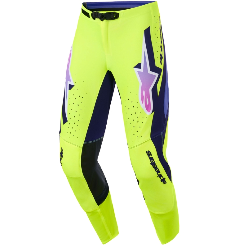 Alpinestars Supertech Vista motokros hlače fluo rumeno-vijolično-črne