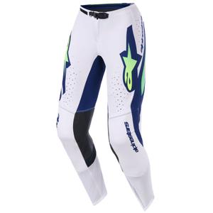 Motokros hlače Alpinestars Supertech Vista svetlo sivo-fluo rumeno-zeleno-modro-roza
