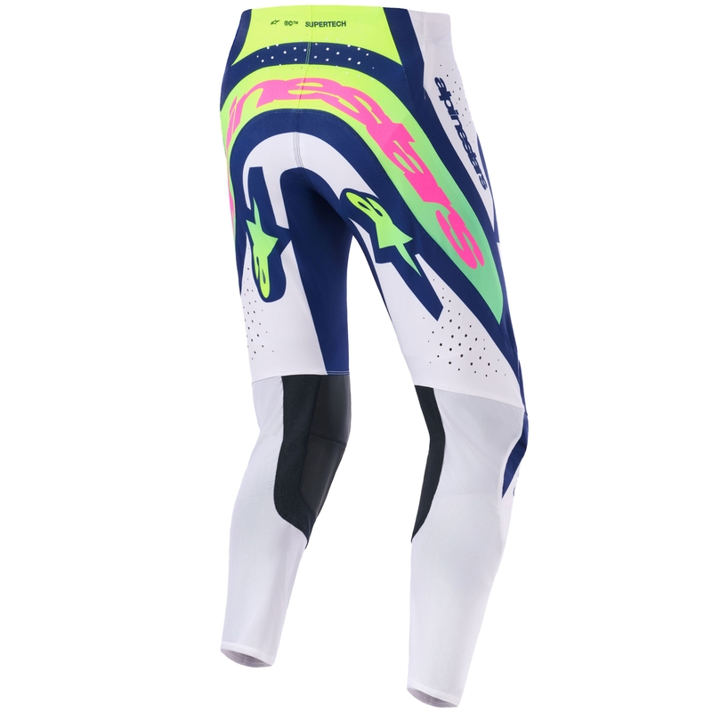 Motokros hlače Alpinestars Supertech Vista svetlo sivo-fluo rumeno-zeleno-modro-roza