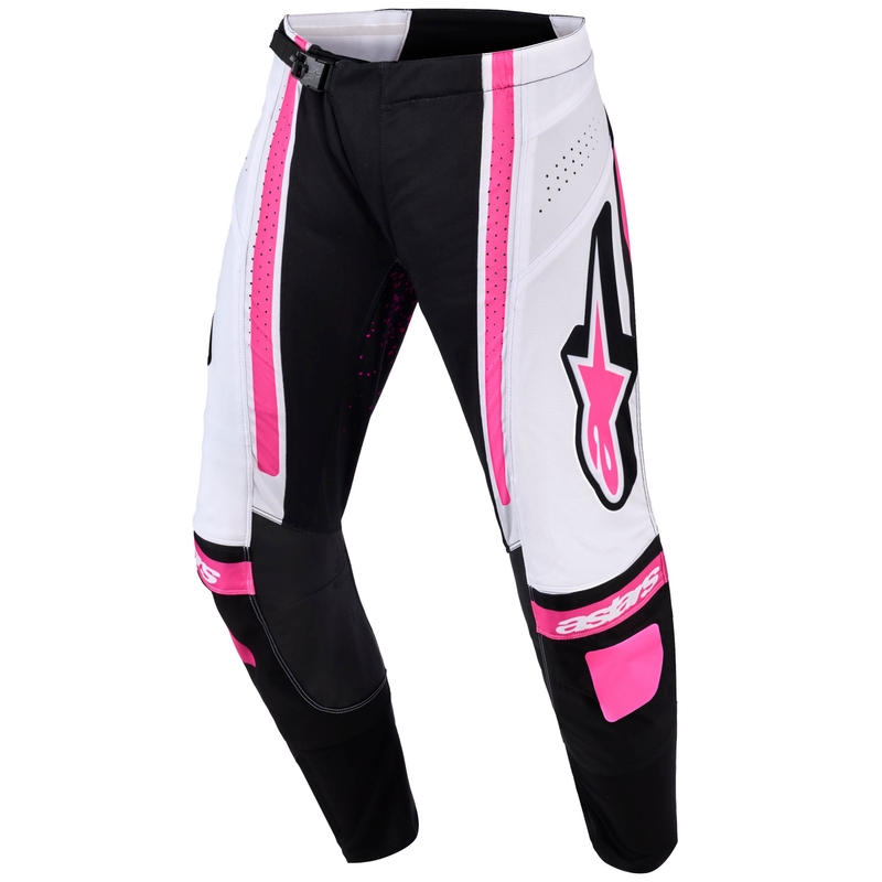 Ženske motokros hlače Alpinestars Stella Techstar Nomur črno-belo-roza