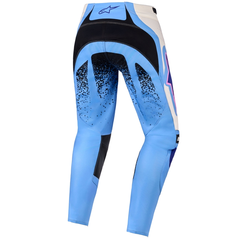 Ženske motokros hlače Alpinestars Stella Techstar Nomur svetlo modro-bele umazano bele-črne-roza