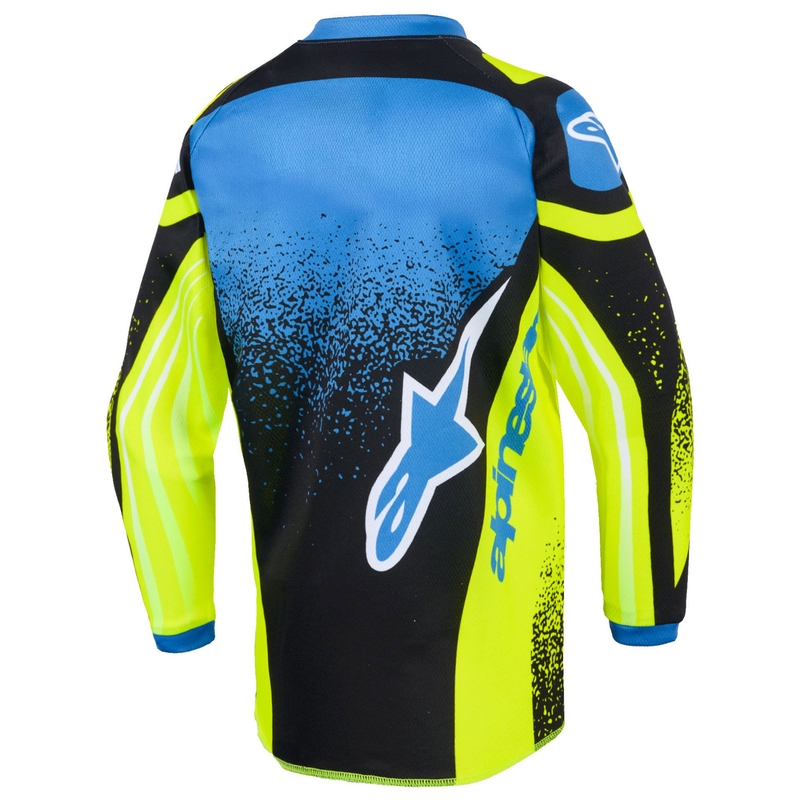Otroški motokros dres Alpinestars Racer Nomur temno modro-fluorescentno rumeno-črno