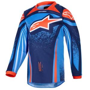 Otroški motokros dres Alpinestars Racer Nomur temno modro-oranžno-črn