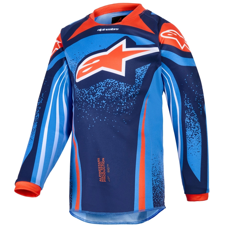 Otroški motokros dres Alpinestars Racer Nomur temno modro-oranžno-črn