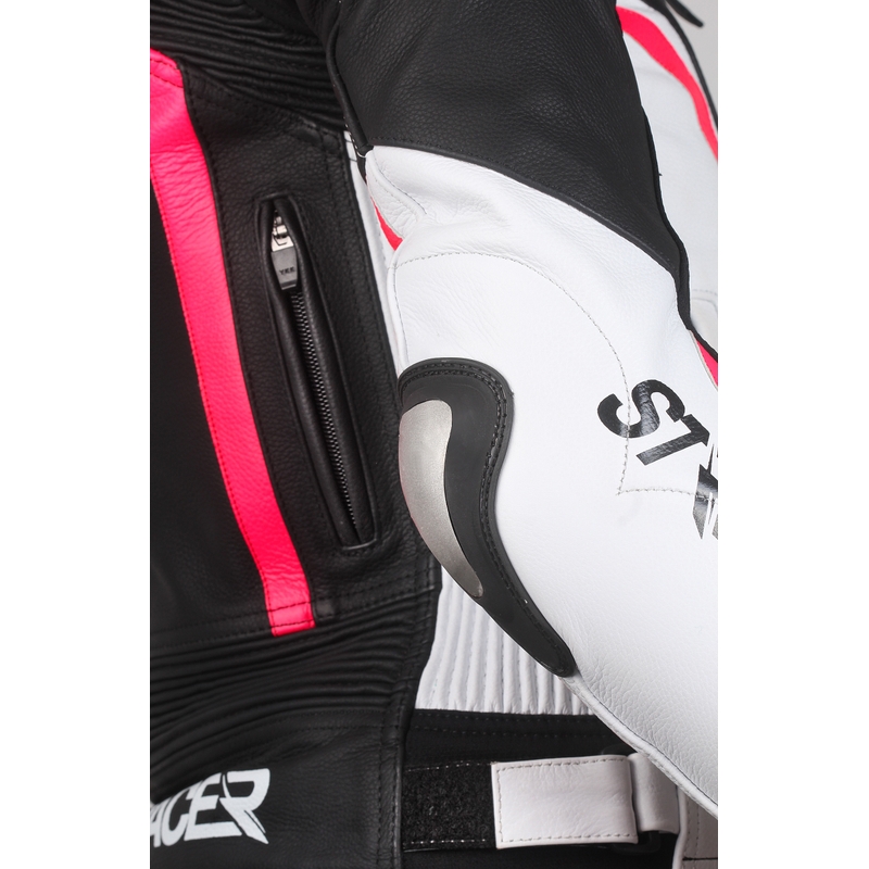 Ženske motoristične jakne Street Racer Electra Black-White-Fluo Pink razprodaja