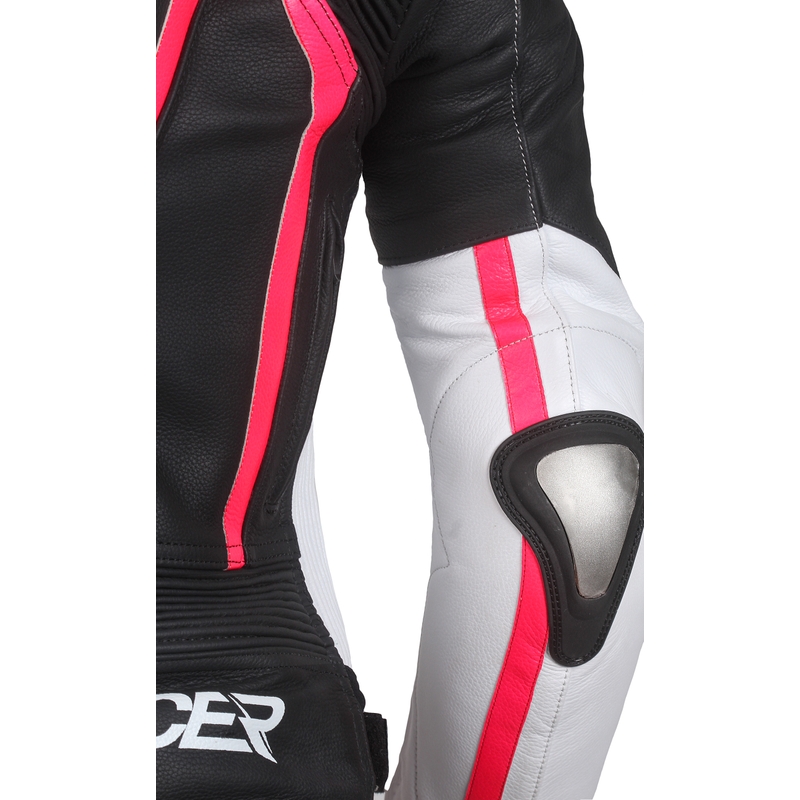 Ženske motoristične jakne Street Racer Electra Black-White-Fluo Pink razprodaja