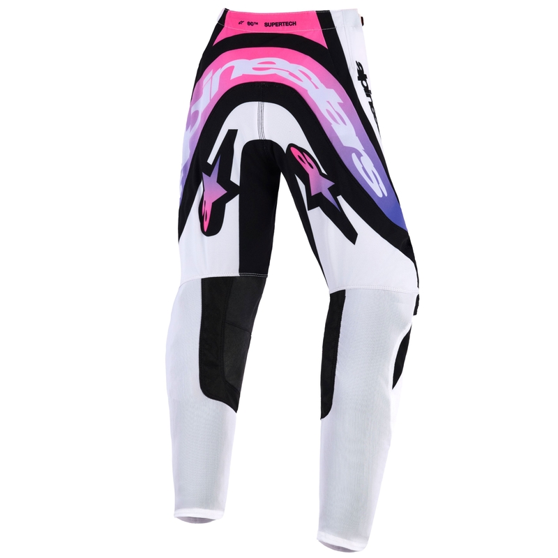 Otroške motokros hlače Alpinestars Supertech Vista bele-vijolične-črne