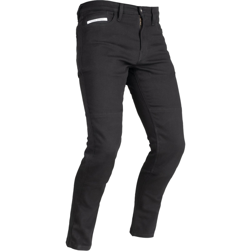 OXFORD ORIGINAL APPROVED SUPER STRETCH JEANS AA SLIM FIT skrajšane motoristične kavbojke črne barve