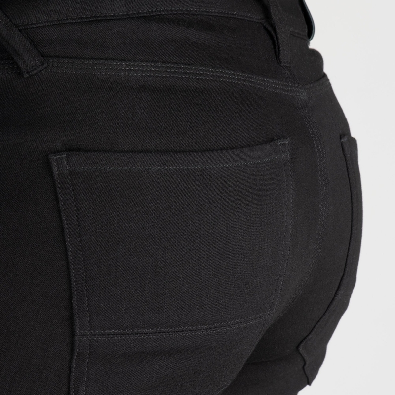 OXFORD ORIGINAL APPROVED SUPER STRETCH JEANS AA SLIM FIT skrajšane motoristične kavbojke črne barve