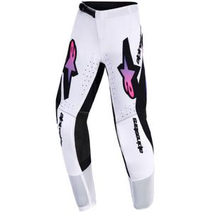 Otroške motokros hlače Alpinestars Supertech Vista bele-vijolične-črne
