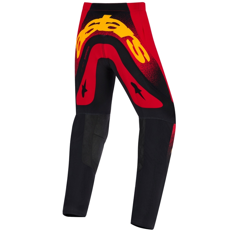 Otroške motokros hlače Alpinestars Supertech Scenz rdeče-črne-rumene