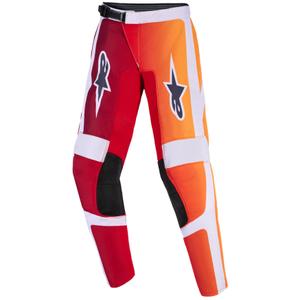 Otroške motokros hlače Alpinestars Fluid Portl rdeče-oranžne-svetlo sive