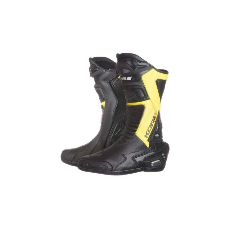 Kore Sport črno-fluo rumeni motoristični škornji