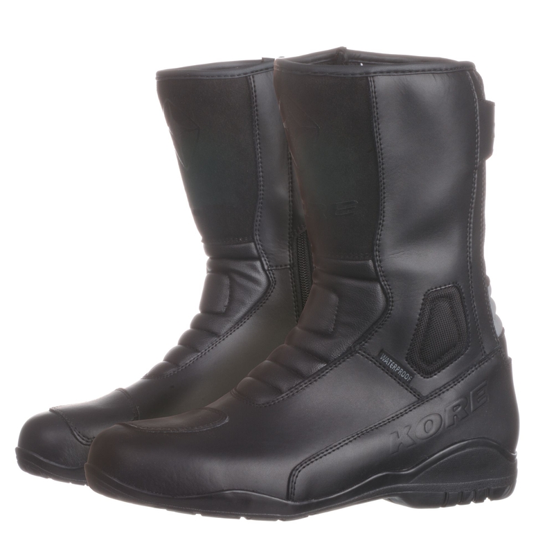 Kore Touring Raw Leather Motorcycle Boots Black