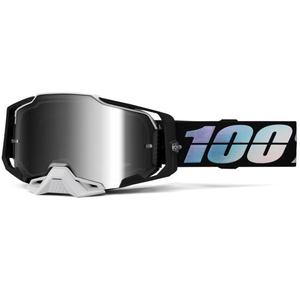 Motokros očala 100% ARMEGA Krisp s srebrnim pleksi steklom