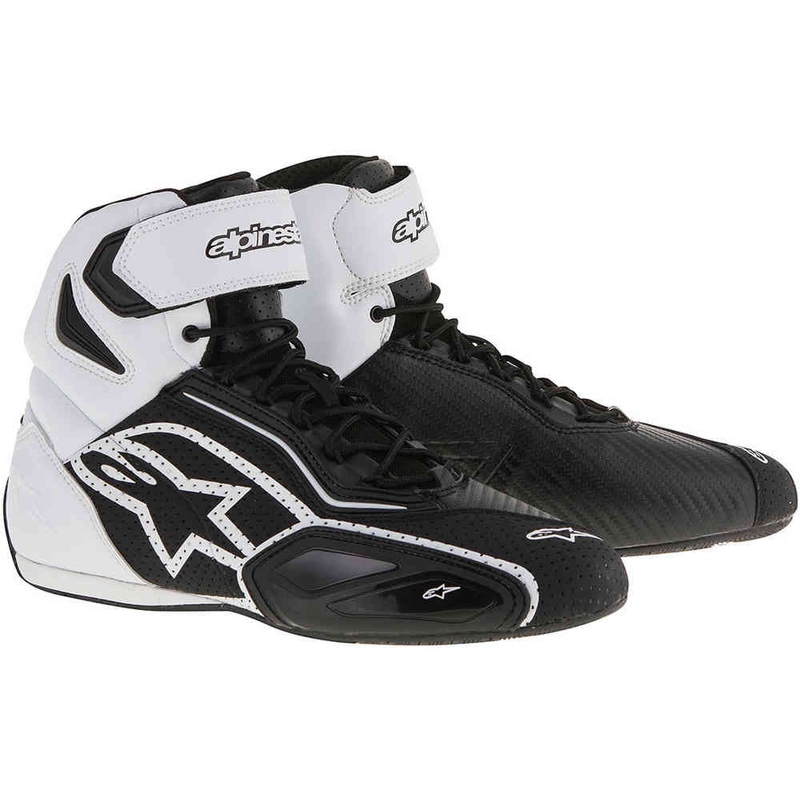 Alpinestars Faster 2 Vented Black and White Motorcycle Boots