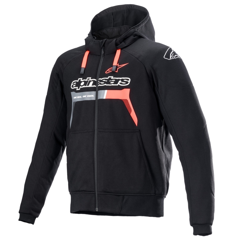 Alpinestars Chrome Ignition jopa s kapuco črno-rdeča fluo-sivo-bela