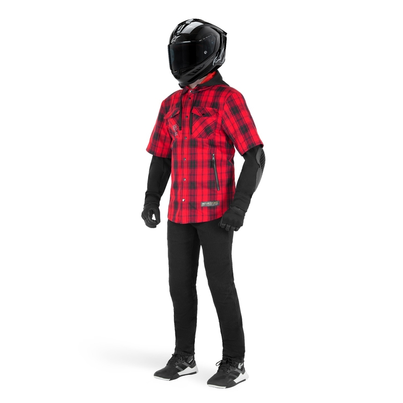 Moto majica Alpinestars MO.ST.EQ Tartan rdeče-črna