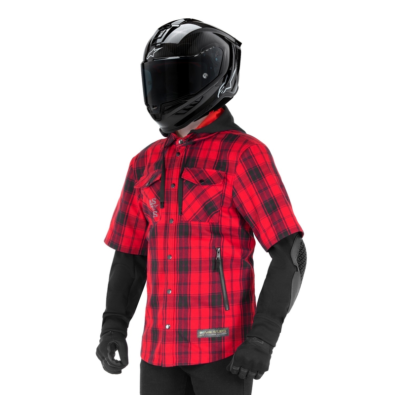 Moto majica Alpinestars MO.ST.EQ Tartan rdeče-črna